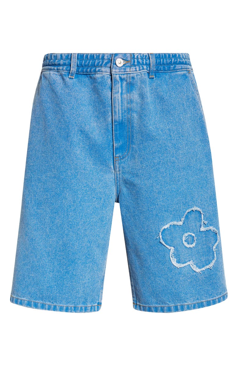 Marni Flower Denim Shorts, Alternate, color,