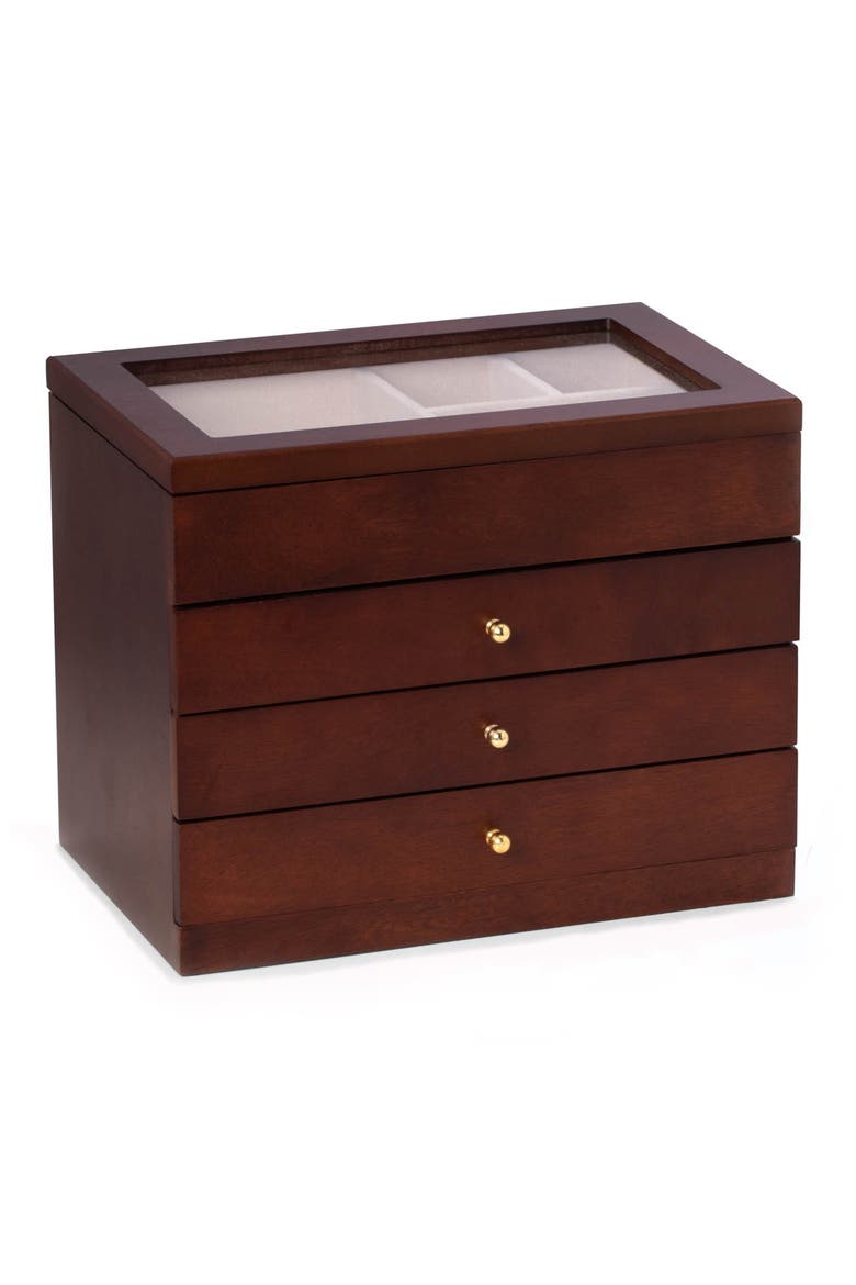Rosewood Jewelry Box, Main, color, BROWN