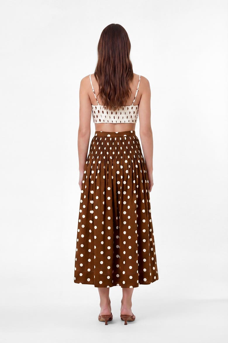 Crina Top, Alternate, color, Ivory  Spice Polka Dot
