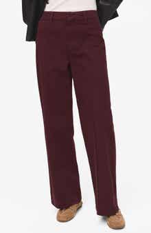 MANGO High Waist Wide Leg Twill Pants