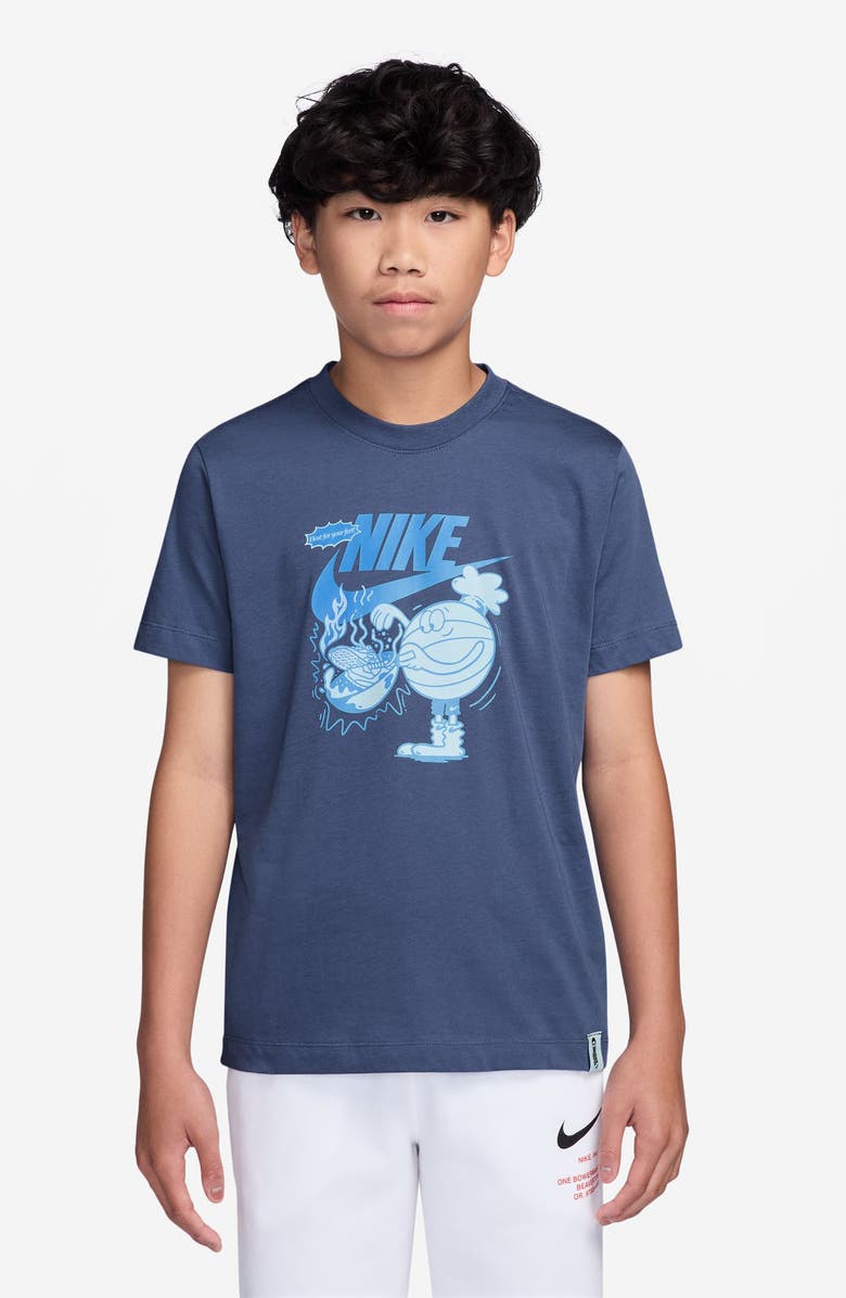 Nike Kids' Sportswear Sole Food Cotton Graphic T-Shirt, Main, color, Mystic Navy