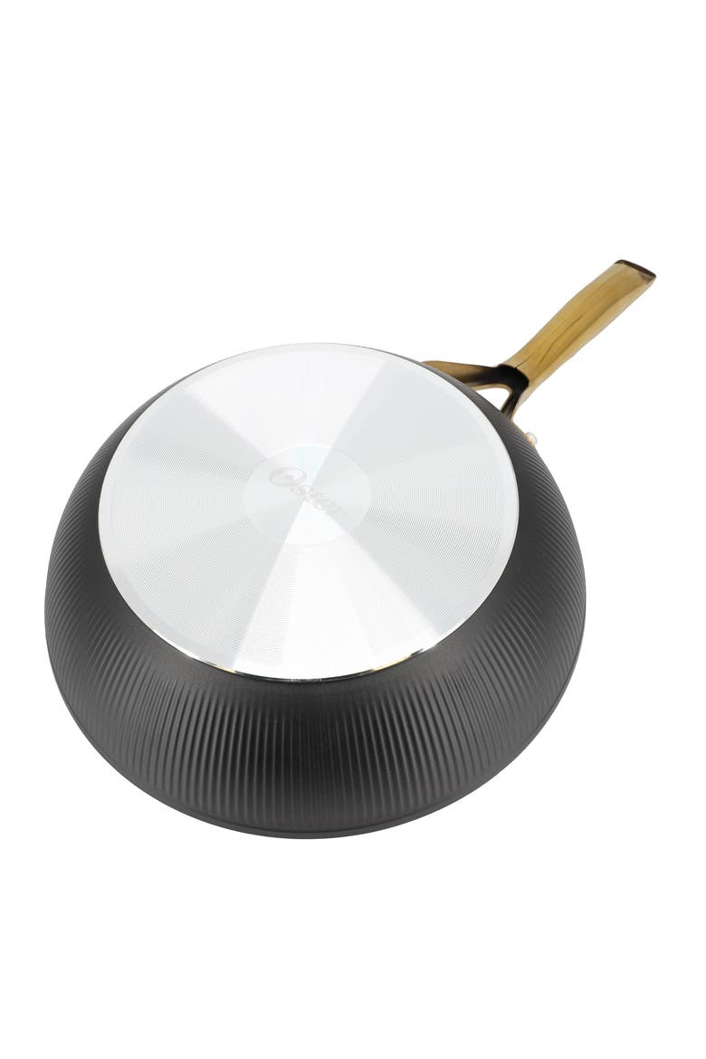 Abbottsford 11 Inch Nonstick Round Aluminum Wok, Alternate, color, Black