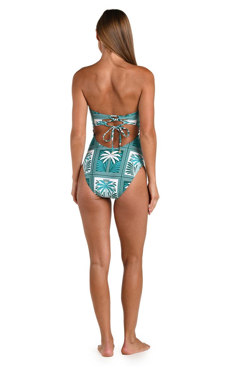 Patchwork Palms One-Piece Swimsuit, Alternate, color, TURQUOISE