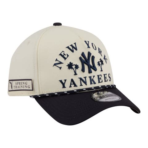 Men's New Era  Cream New York Yankees 2026 Spring Training Fan Pack Rope A-Frame 9FORTY Adjustable Hat