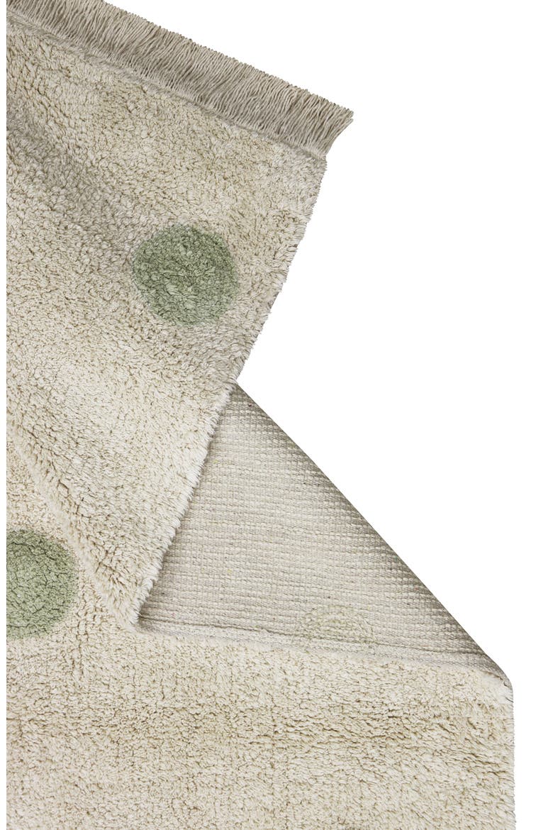 Polka Dot Fringe Trim Washable Cotton Blend Rug, Alternate, color, NATURAL