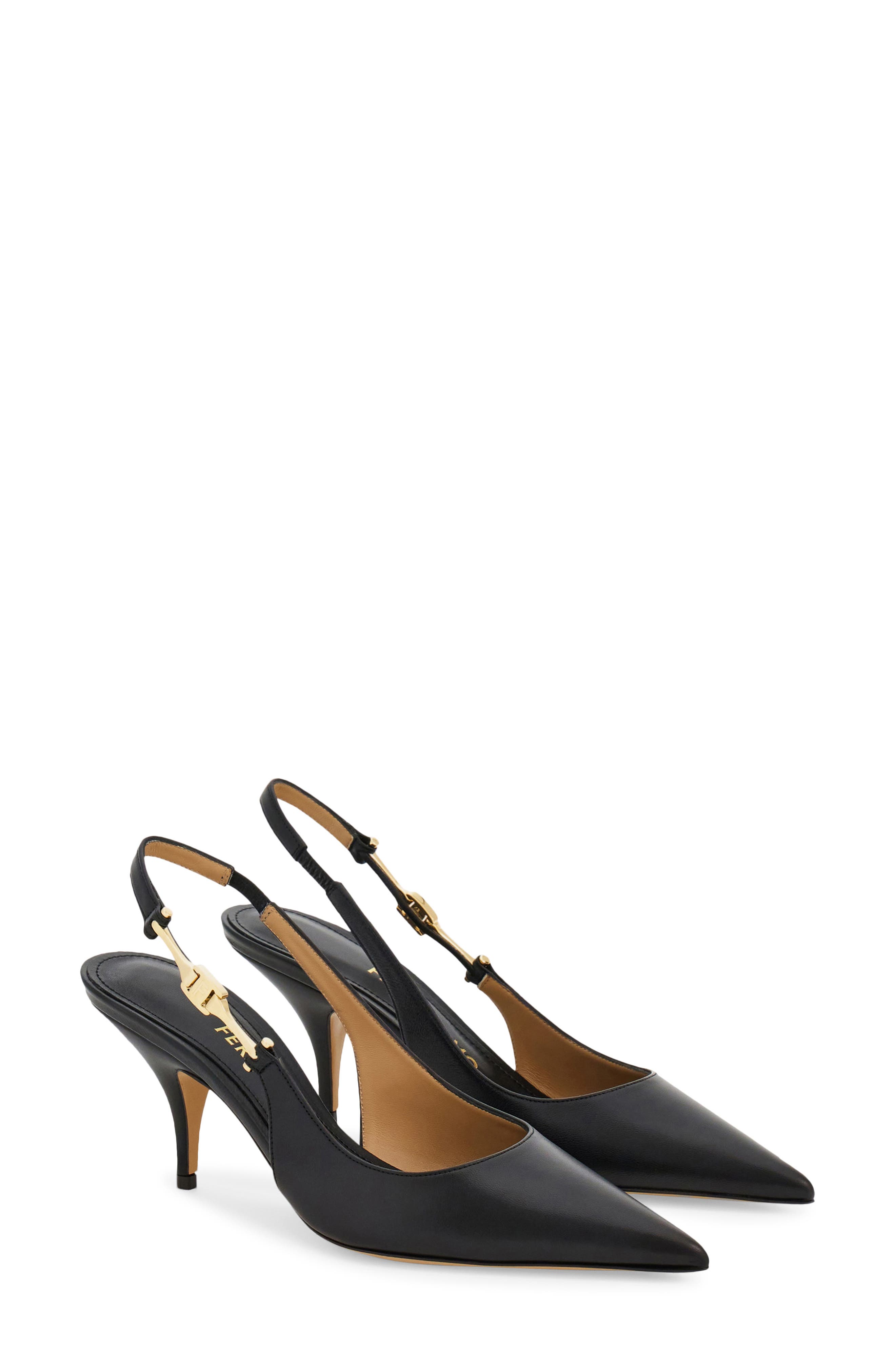 FERRAGAMO Tally Pointed Toe Slingback Pump, Main, color, 