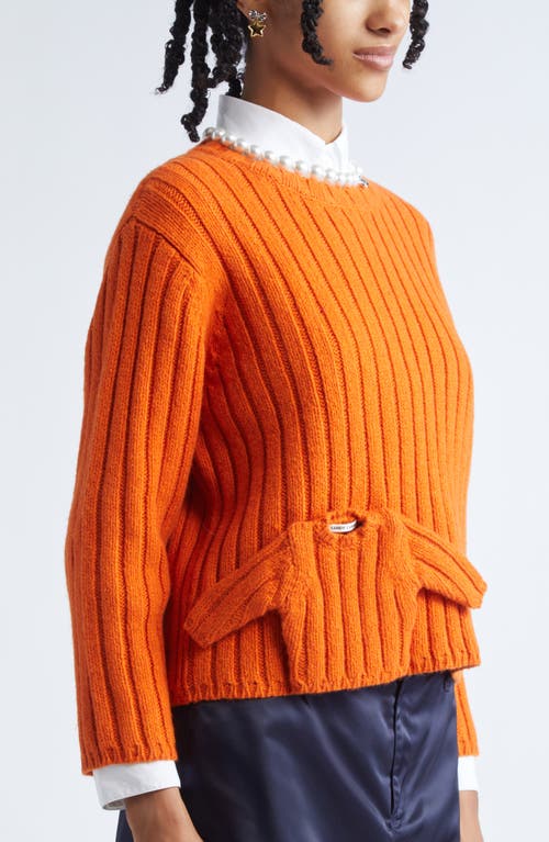 Sandy Liang Carlow Rib Wool Blend Sweater In Orange