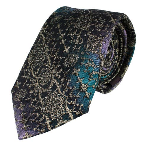 Trafalgar The Spellbound Brocade Novelty Silk 12x12 Pocket Square In Black