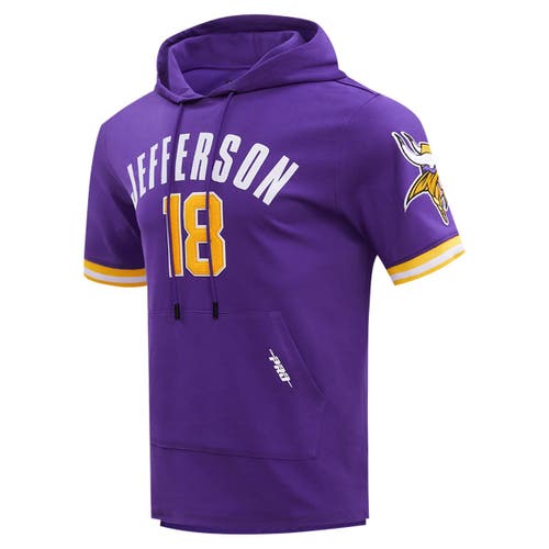 PRO STANDARD PRO STANDARD JUSTIN JEFFERSON PURPLE MINNESOTA VIKINGS PLAYER NAME & NUMBER HOODIE T-SHIRT