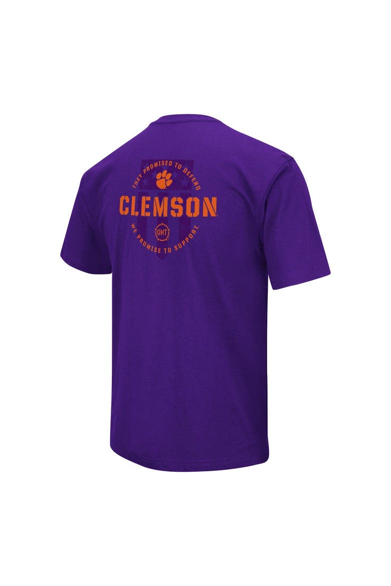 Men's Colosseum Purple Clemson Tigers OHT Military Appreciation T-Shirt, Alternate, color, Purple