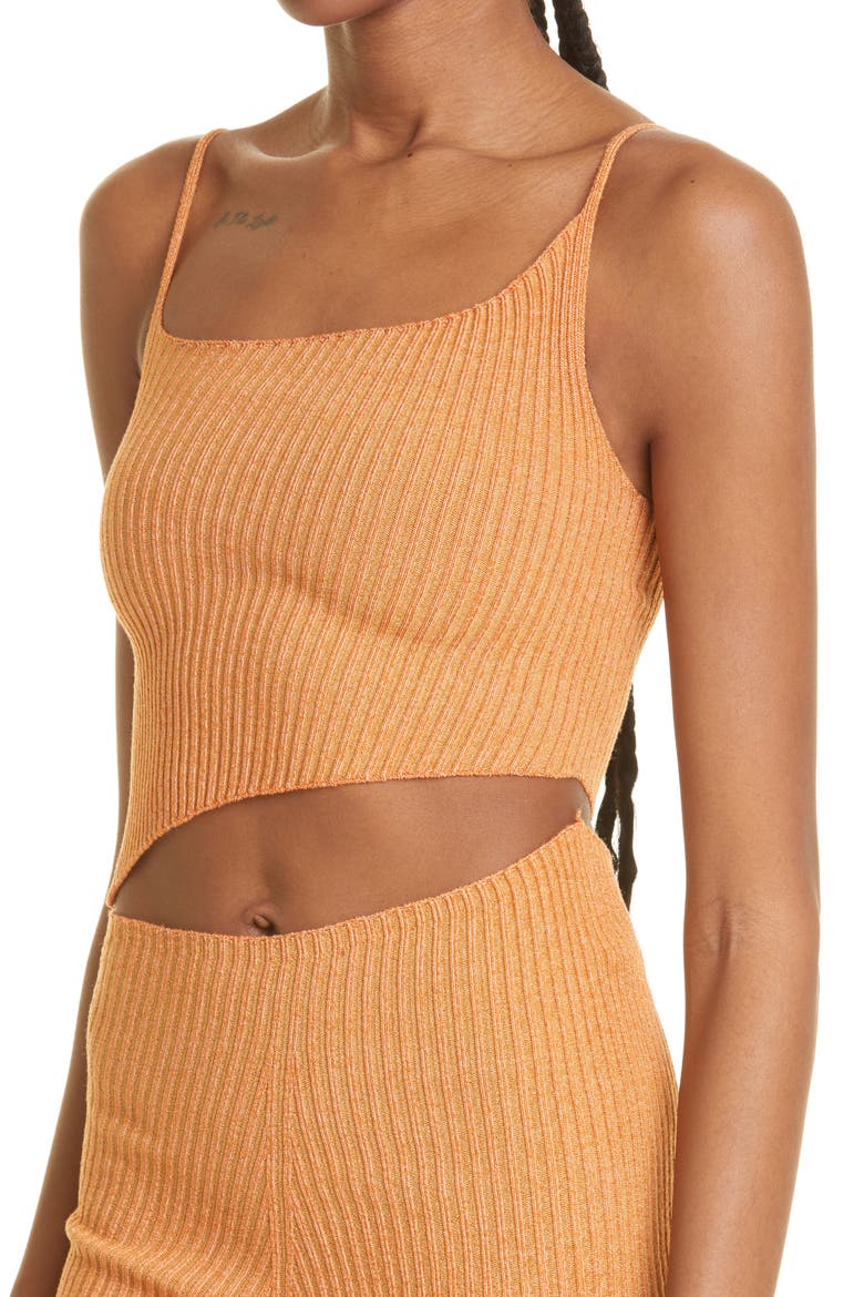 Parallel Rib Crop Sweater Tank, Alternate, color, TANGERINE/GINGER