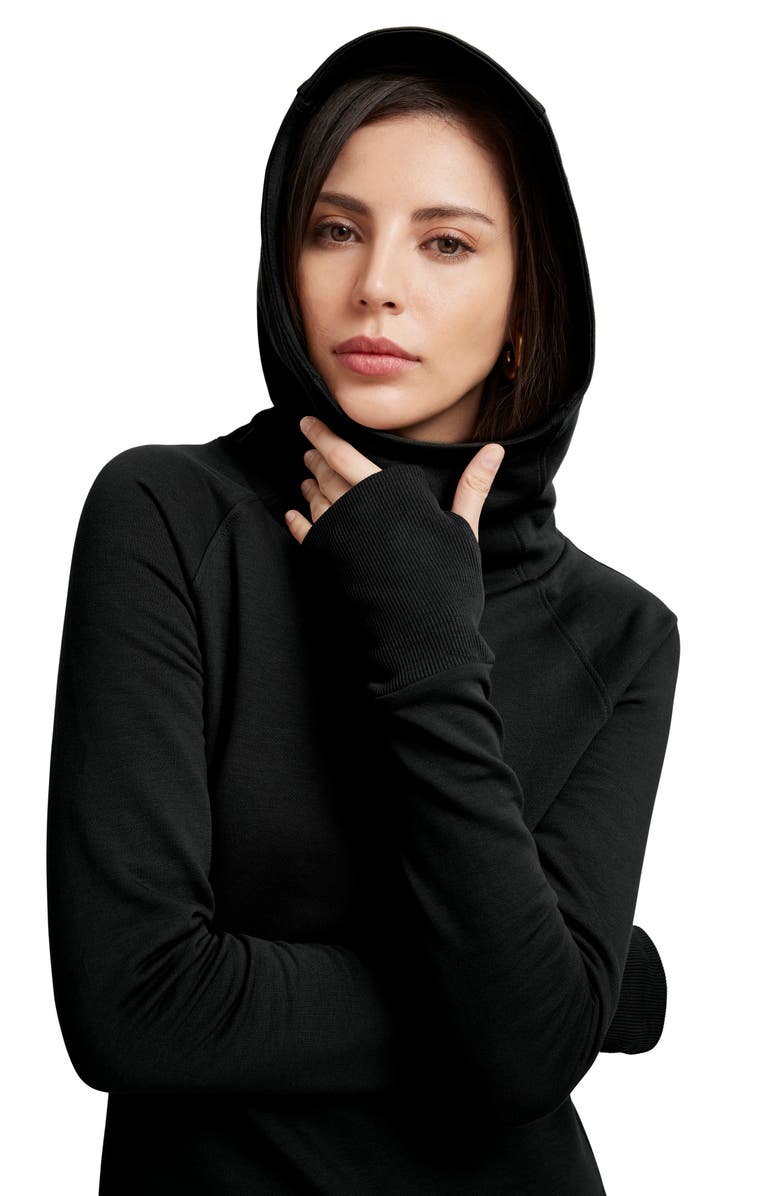 Marcella Walker Long Sleeve Hooded Sweatshirt Dress, Alternate, color, 