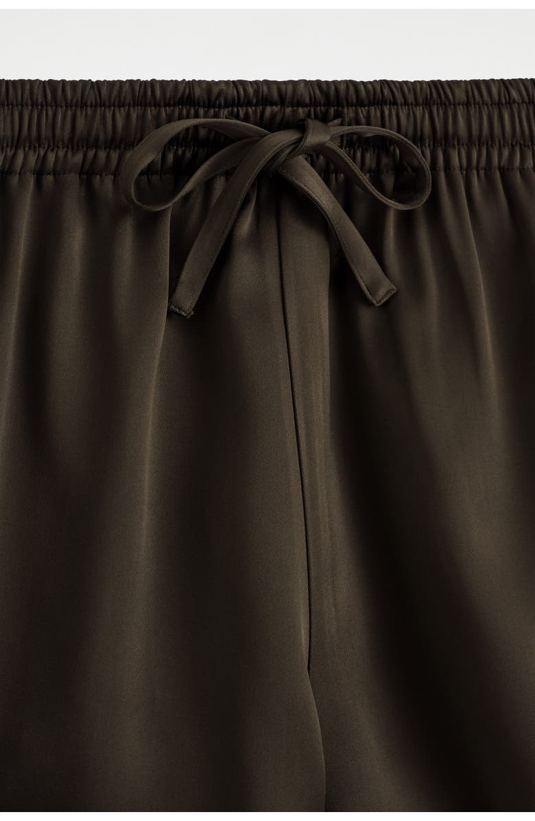 COS Satin Track Shorts, Alternate, color, Brown