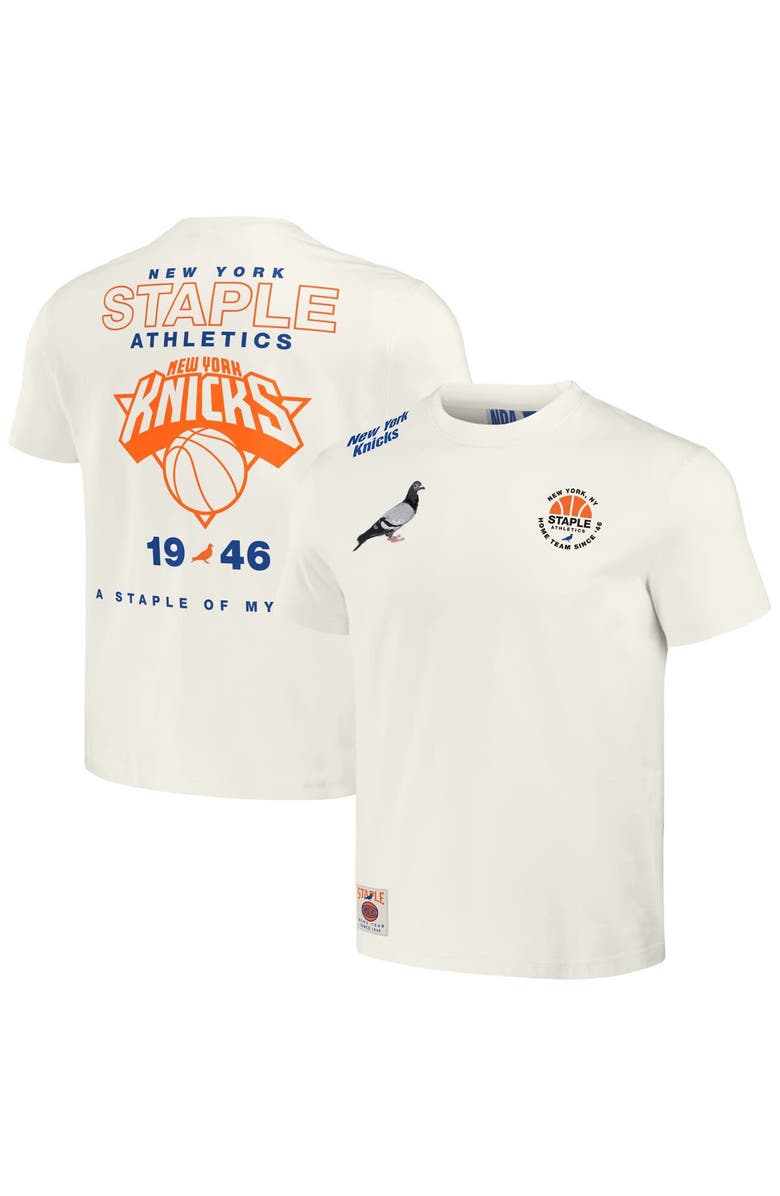 STAPLE Men's NBA x Staple Cream New York Knicks Home Team T-Shirt, Alternate, color, 