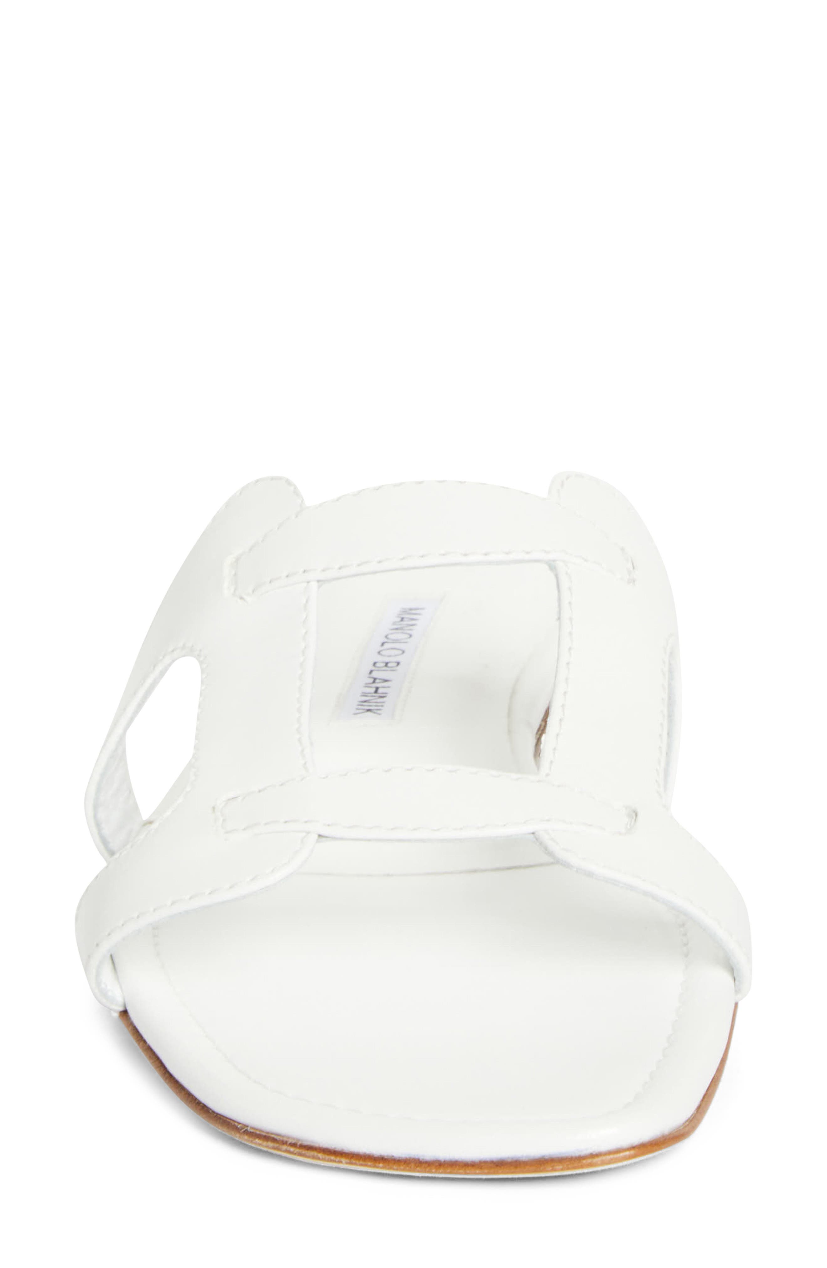 Manolo Blahnik Grellanu Slide Sandal, Alternate, color, White