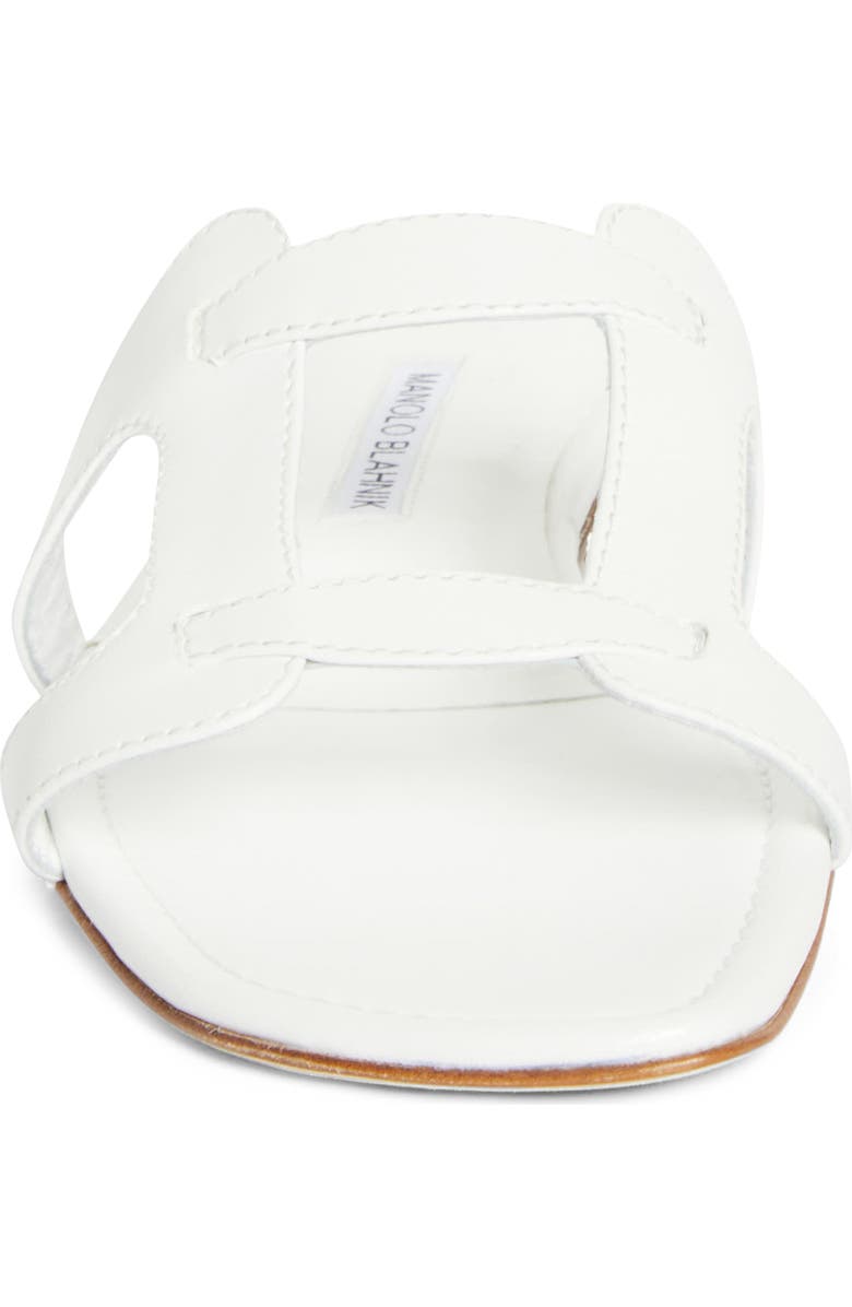 Manolo Blahnik Grellanu Slide Sandal, Alternate, color, White