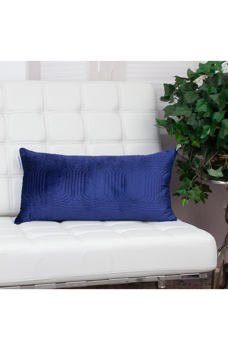 PARKLAND COLLECTION Iphis Topstitched Throw Pillow, Alternate, color, Blue