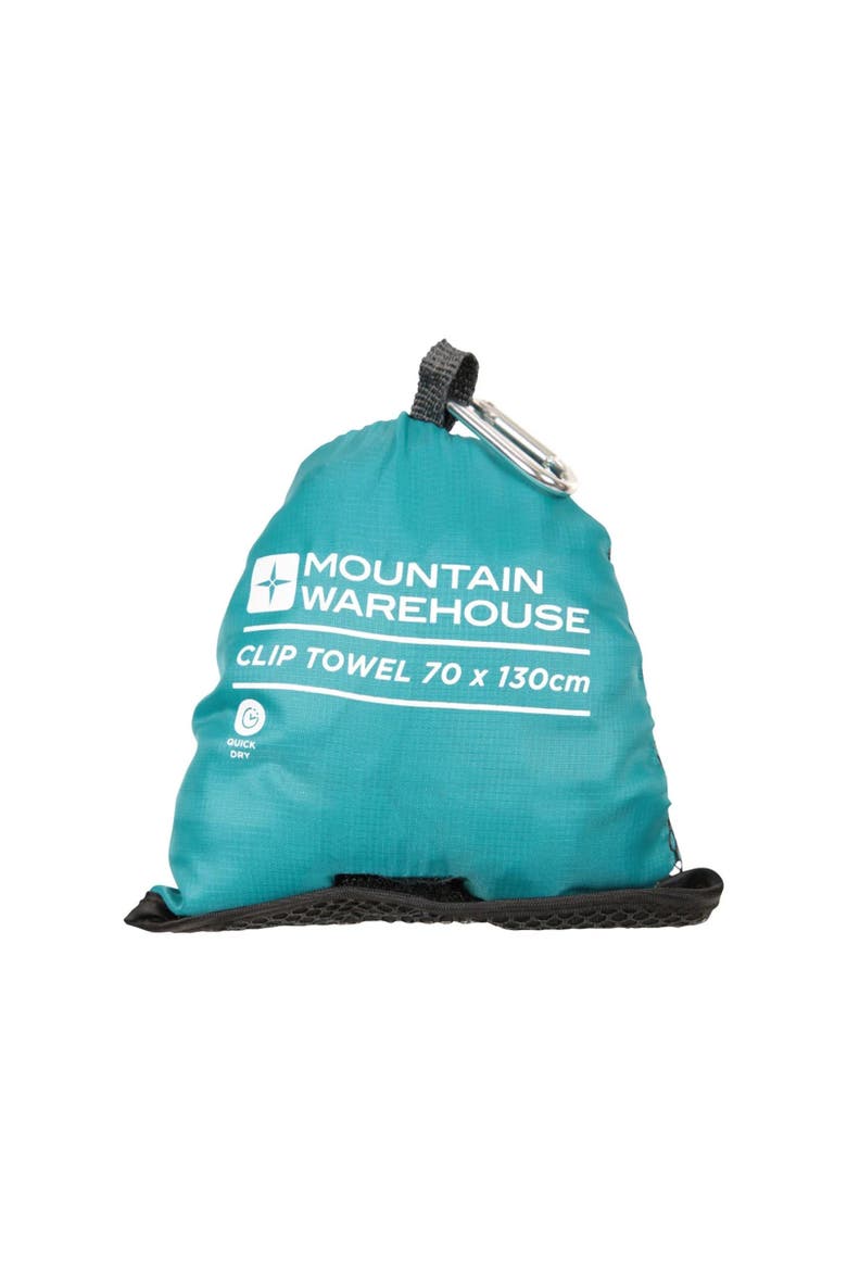 Plain Clip Travel Towel, Alternate, color, Teal