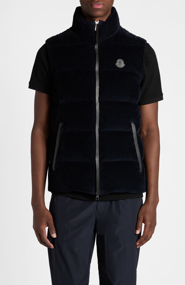 Moncler Acrab Corduroy Down Puffer Vest, Main, color, 