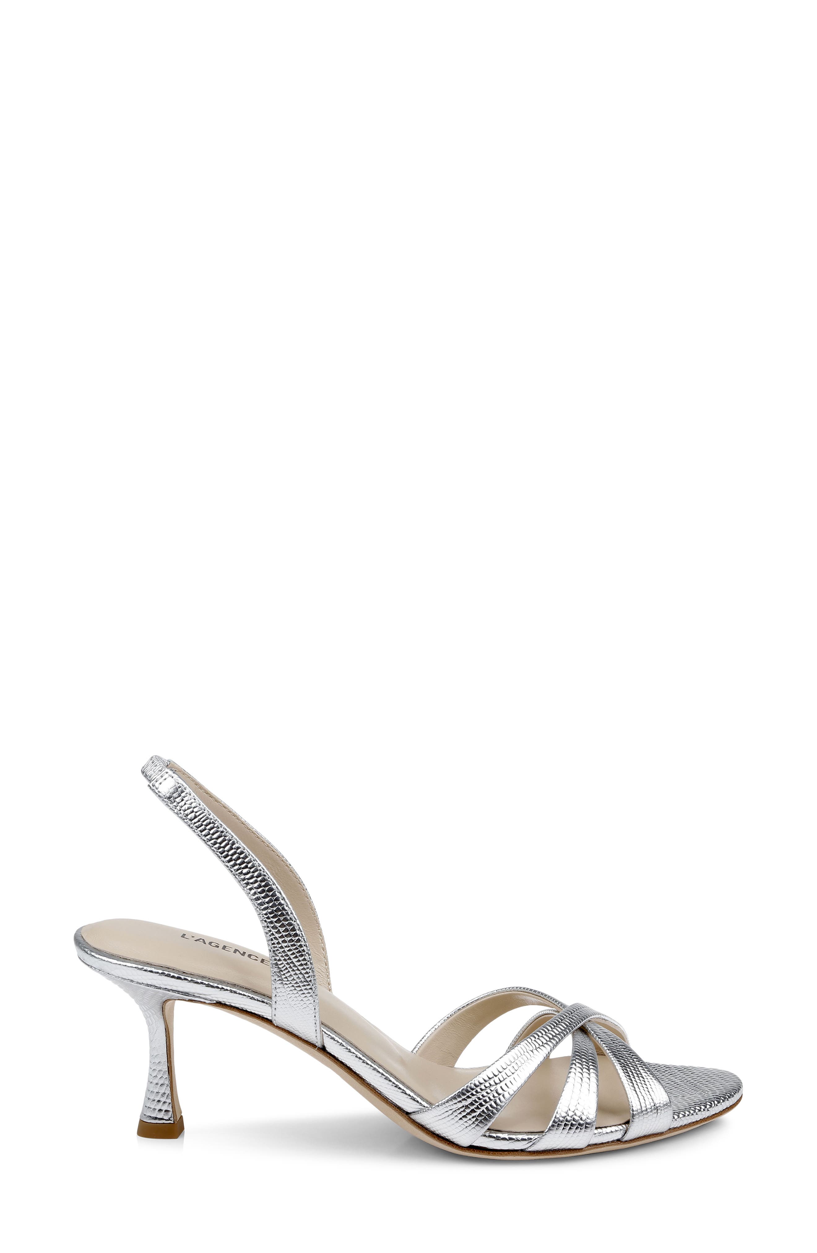 L'AGENCE Colwill Slingback Sandal, Alternate, color, Silver Lizard