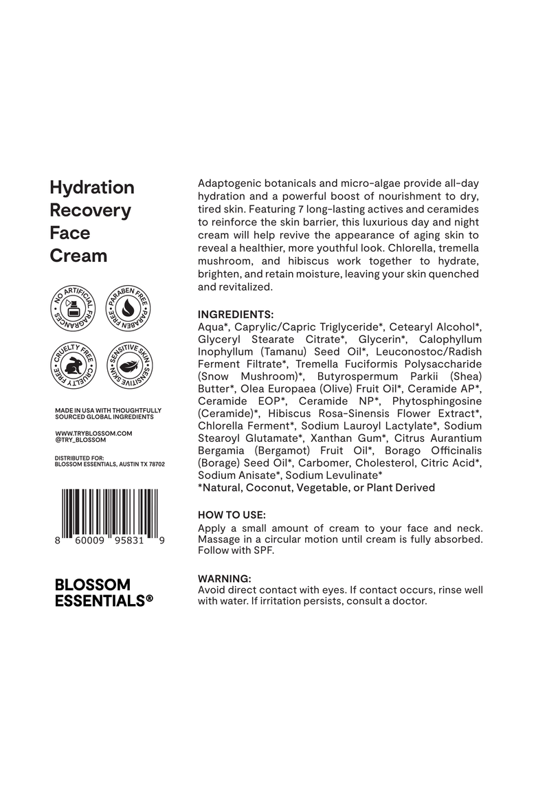 Hydration Recovery Face Cream, Alternate, color, none
