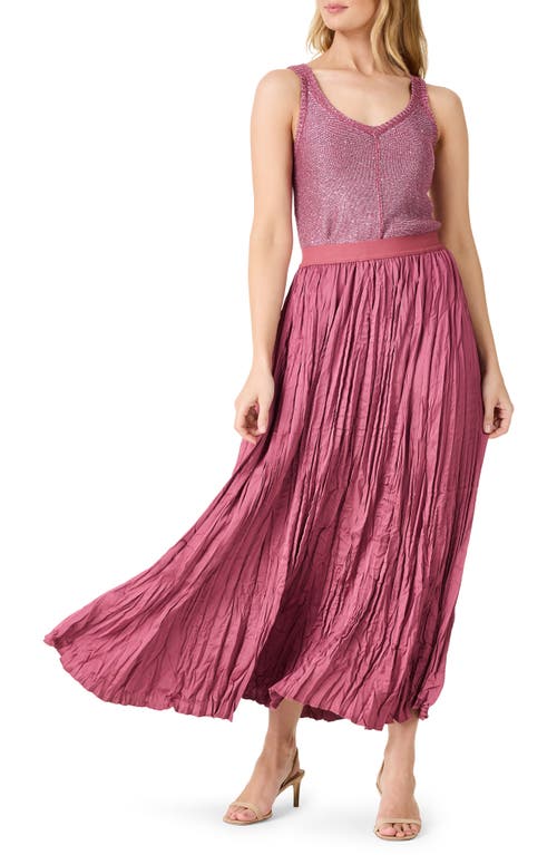 Nic + Zoe Nic+zoe Crinkle Crush Plissé Midi Skirt In Terra