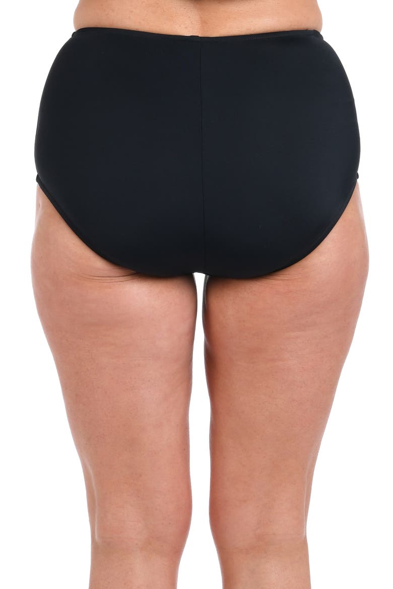 Full Coverage High Waist Swim Briefs, Alternate, color, BLACK