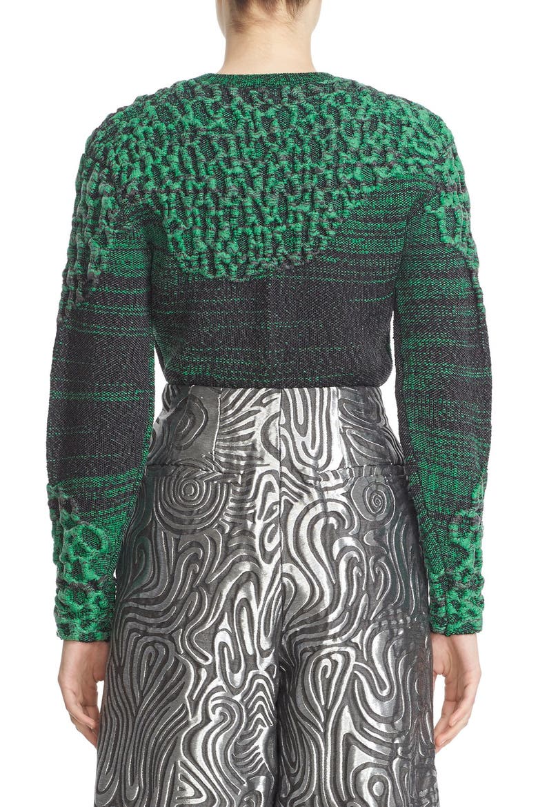 3D Lace Inlay Knit Pullover, Alternate, color, GREEN/ BLACK