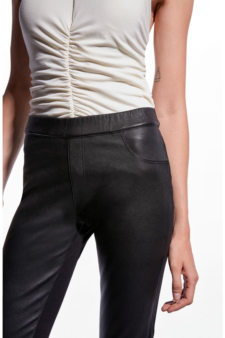 Kiki Stretch Leather Leggings, Alternate, color, BLACK