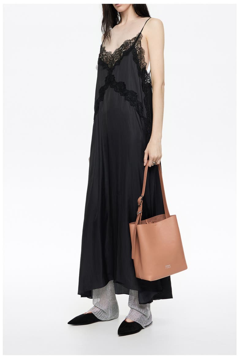 Fluid Lace Dress, Alternate, color, DARK NAVY