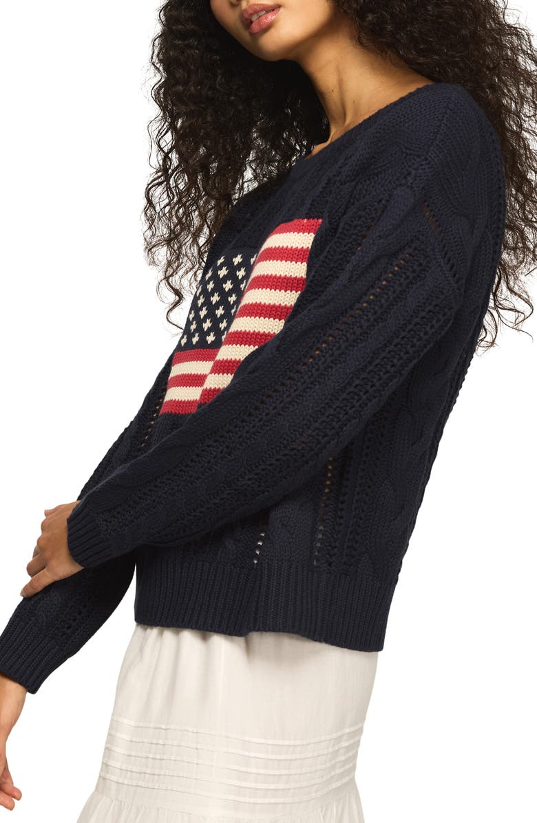 Lucky Brand Americana Sweater, Alternate, color, Cadet Navy