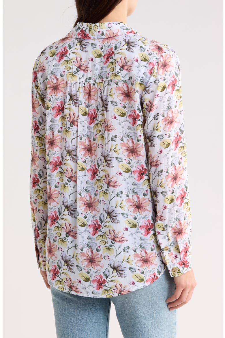 Floral Button-Down Shirt, Alternate, color, SKETCHED BLOSSOMS