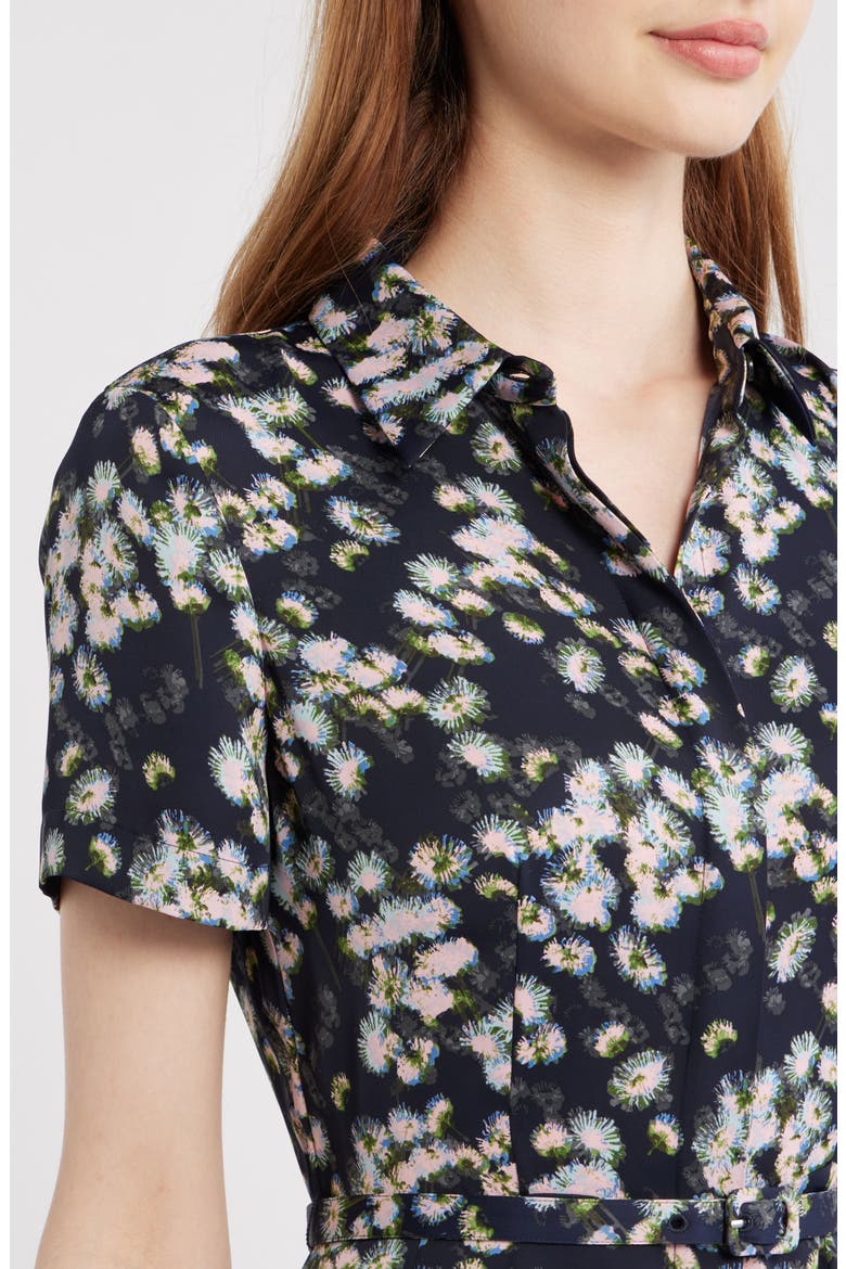 Floral Print Shirtdress, Alternate, color, NAVY/ PINK MULTI