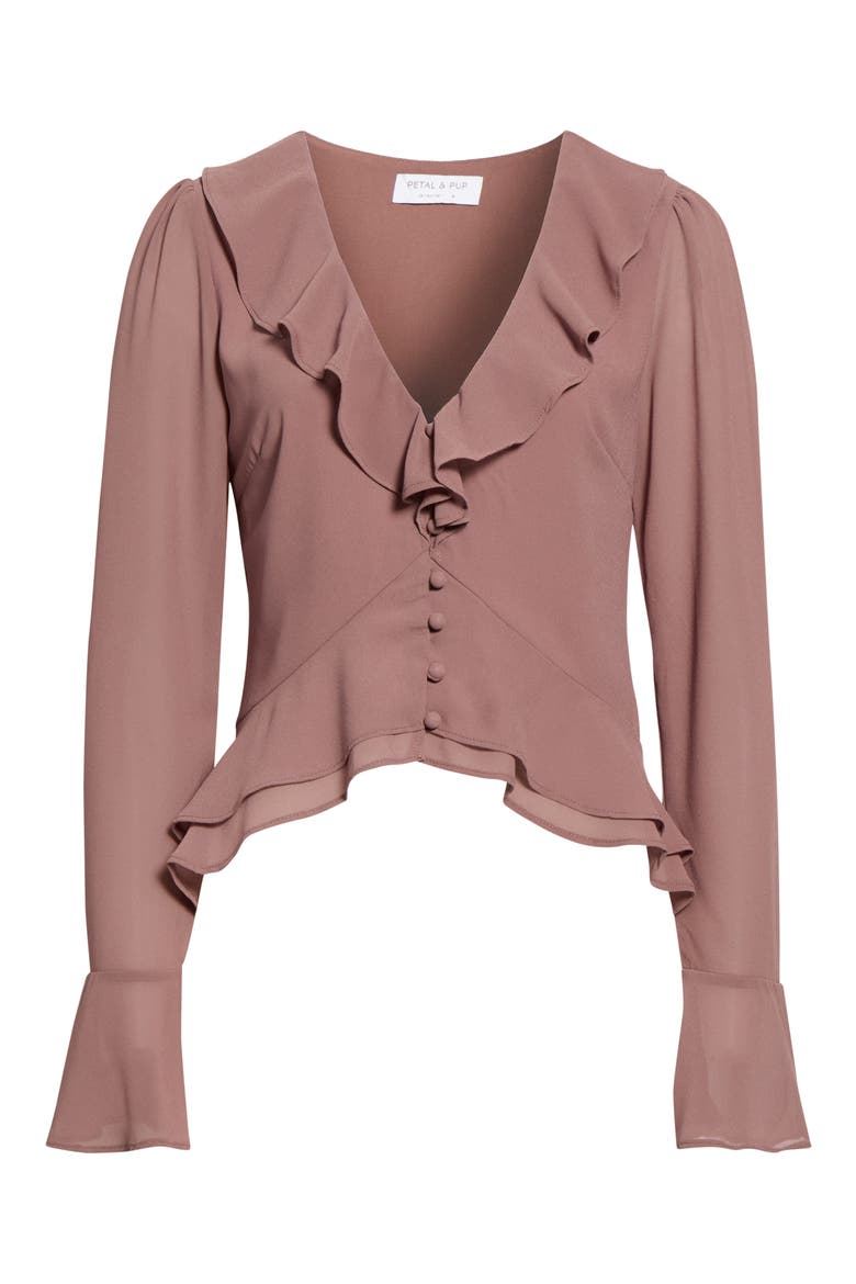Vilma Ruffle Top, Alternate, color, MAUVE