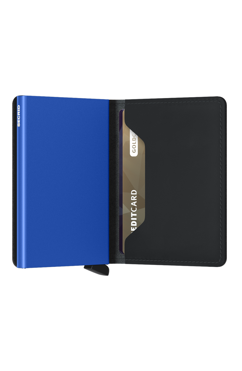 Secrid Slimwallet Matte, Alternate, color, Black-Blue