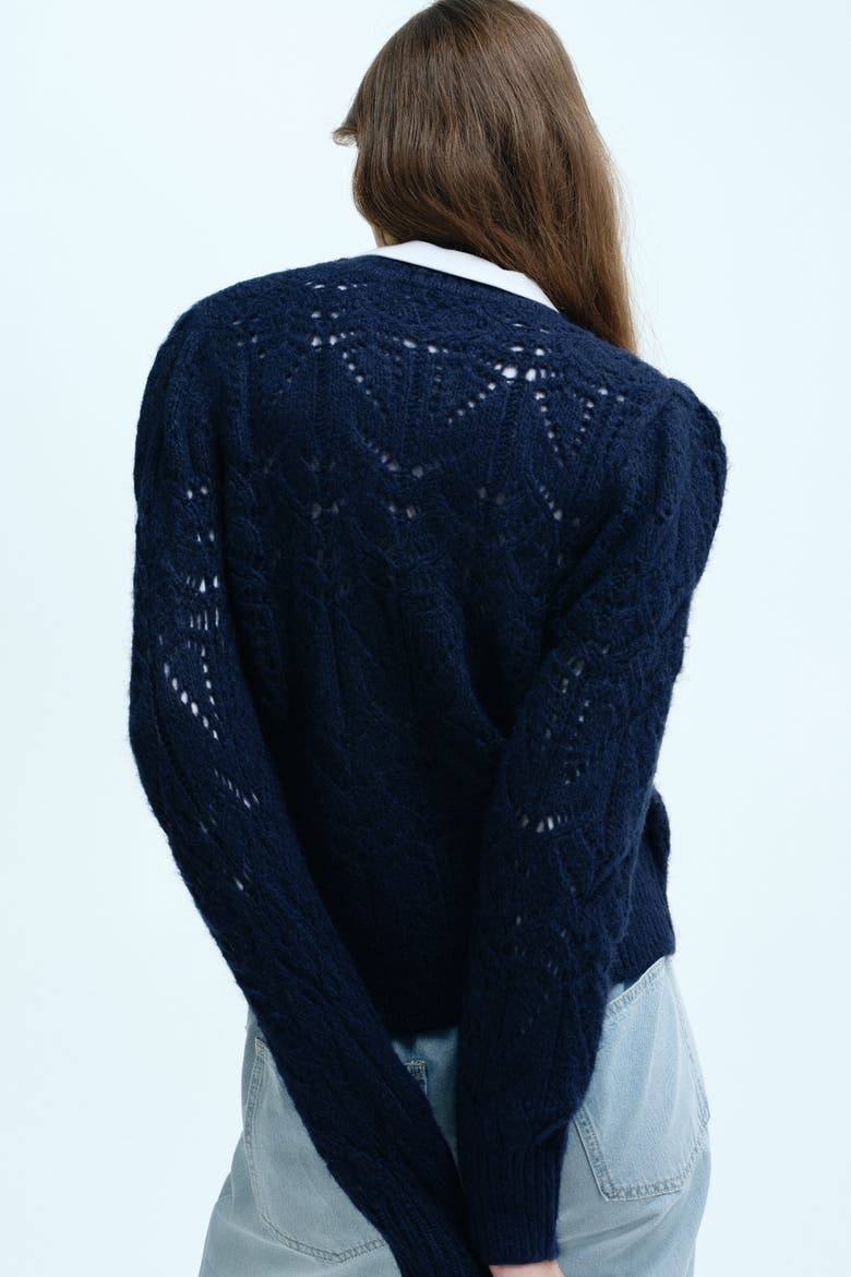 Pointelle-knit Jumper, Alternate, color, Navy blue