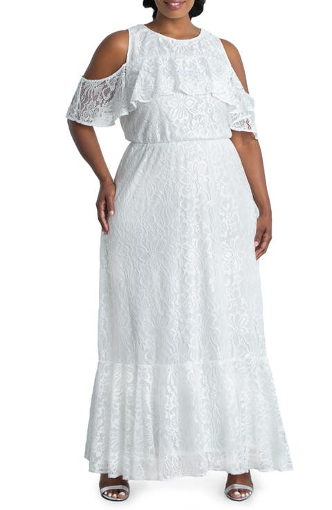 Savannah Cold Shoulder Lace Gown (Plus Size)