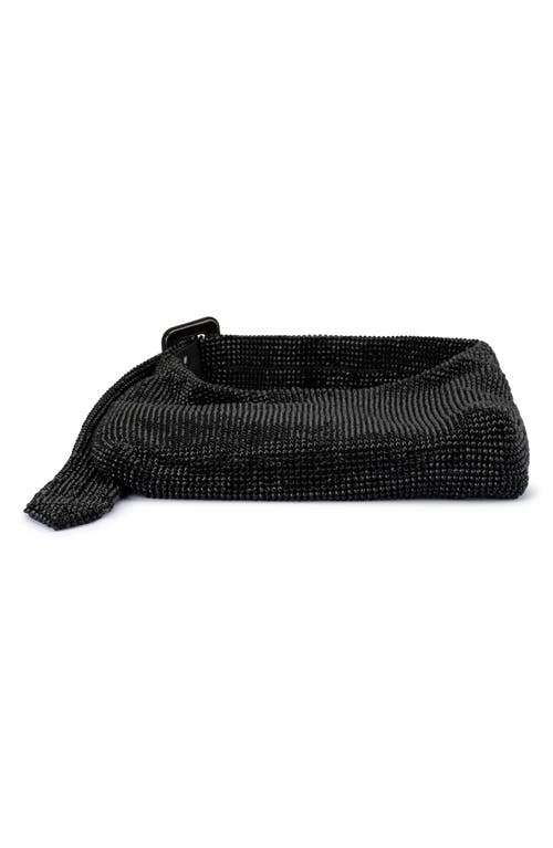 Olga Berg Calypso Crystal Mesh Shoulder Bag In Black