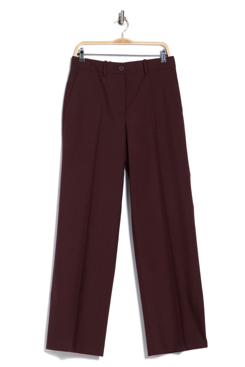 Vented Virgin Wool Wide Leg Trousers, Main, color, MAHOGANY