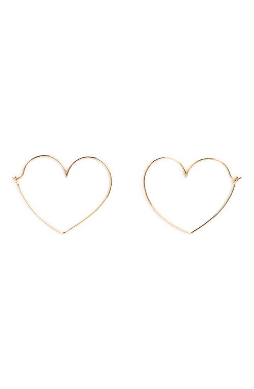 Local Eclectic Heart Hoop Earrings In Gold