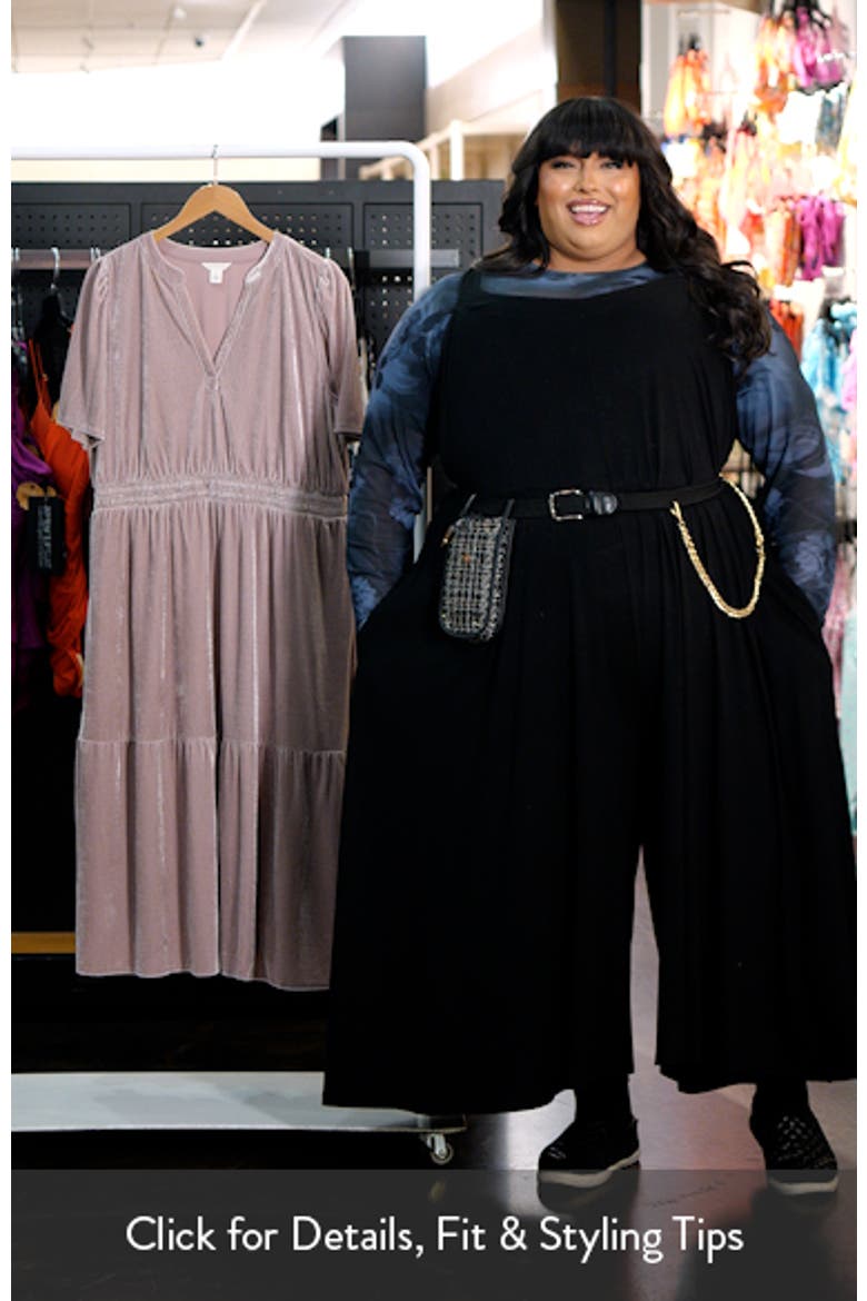 Tiered Velour Midi Dress video