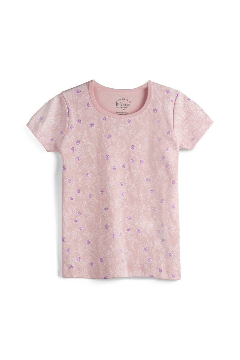 Toddler Organic Cotton Short Sleeve Ribbed Scoop Neck Tee, Main, color, Blush Meadow