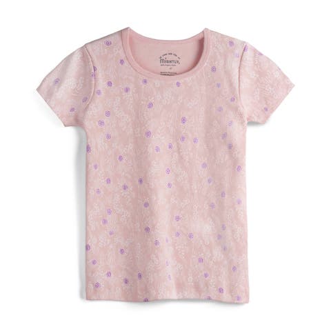Toddler Organic Cotton Short Sleeve Ribbed Scoop Neck Tee