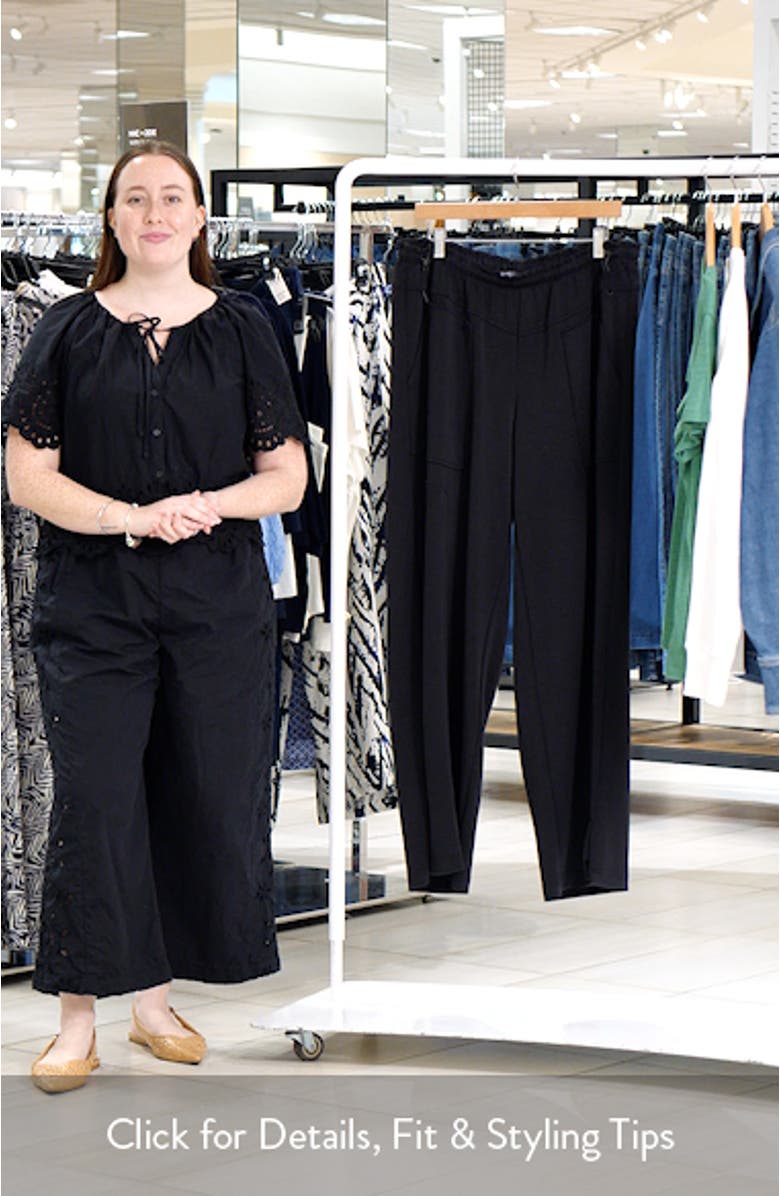 Yoke Detail Wide Leg Scuba Pants, sales video thumbnail