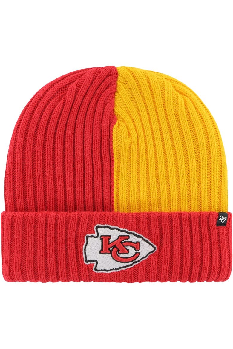 Men's '47 Red Kansas City Chiefs Fracture Cuffed Knit Hat, Main, color, Red