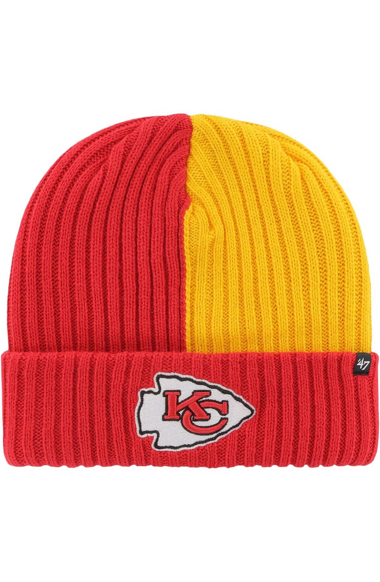 '47 Men's '47 Red Kansas City Chiefs Fracture Cuffed Knit Hat, Main, color,