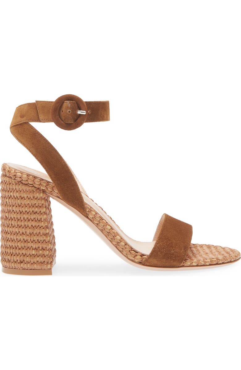 Gianvito Rossi Camoscio Marbella Ankle Strap Sandal, Alternate, color, Texas Cuoio