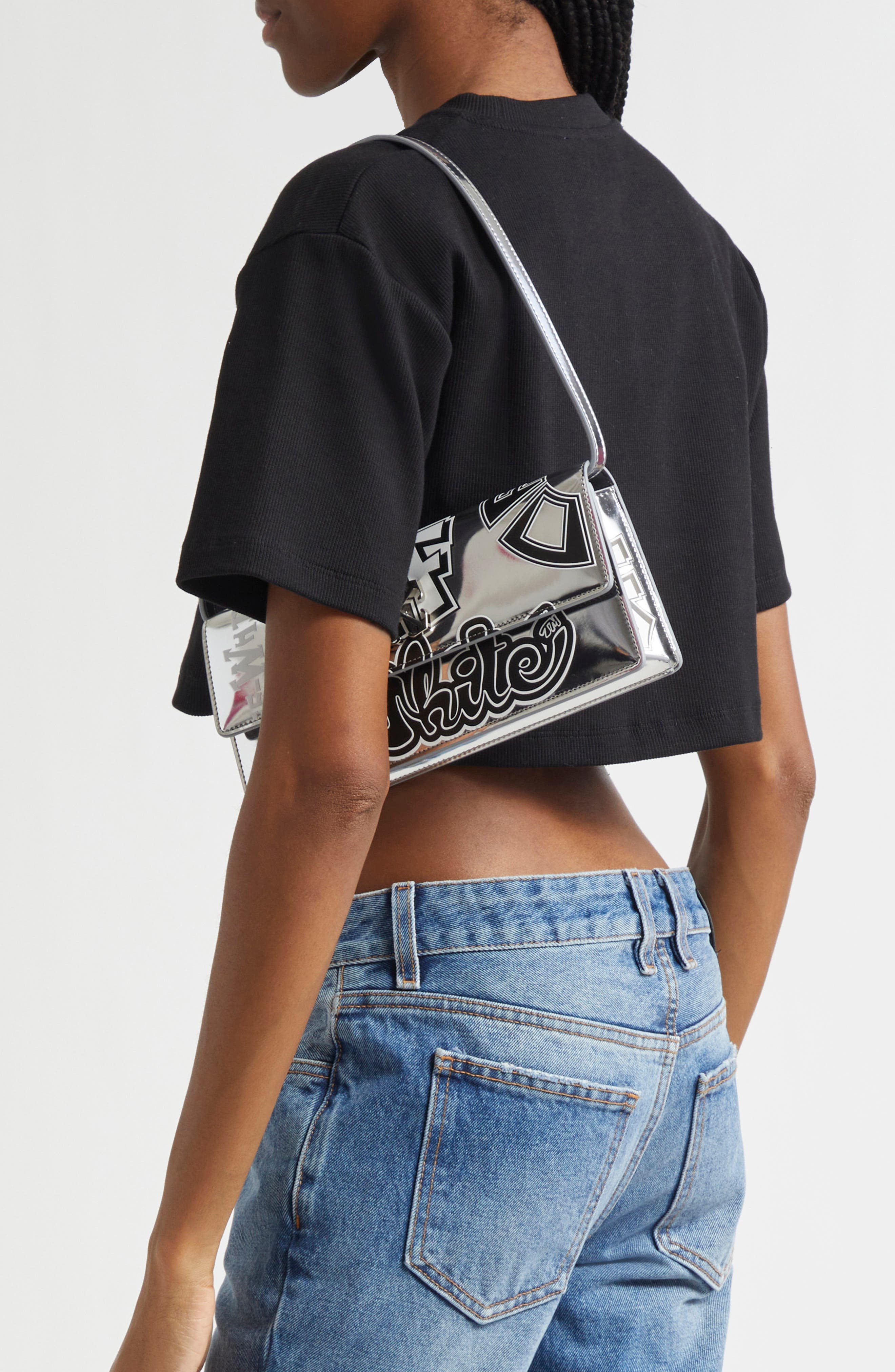 Jitney 1.0 Logo Shoulder Bag, Alternate, color, SILVER - BLACK