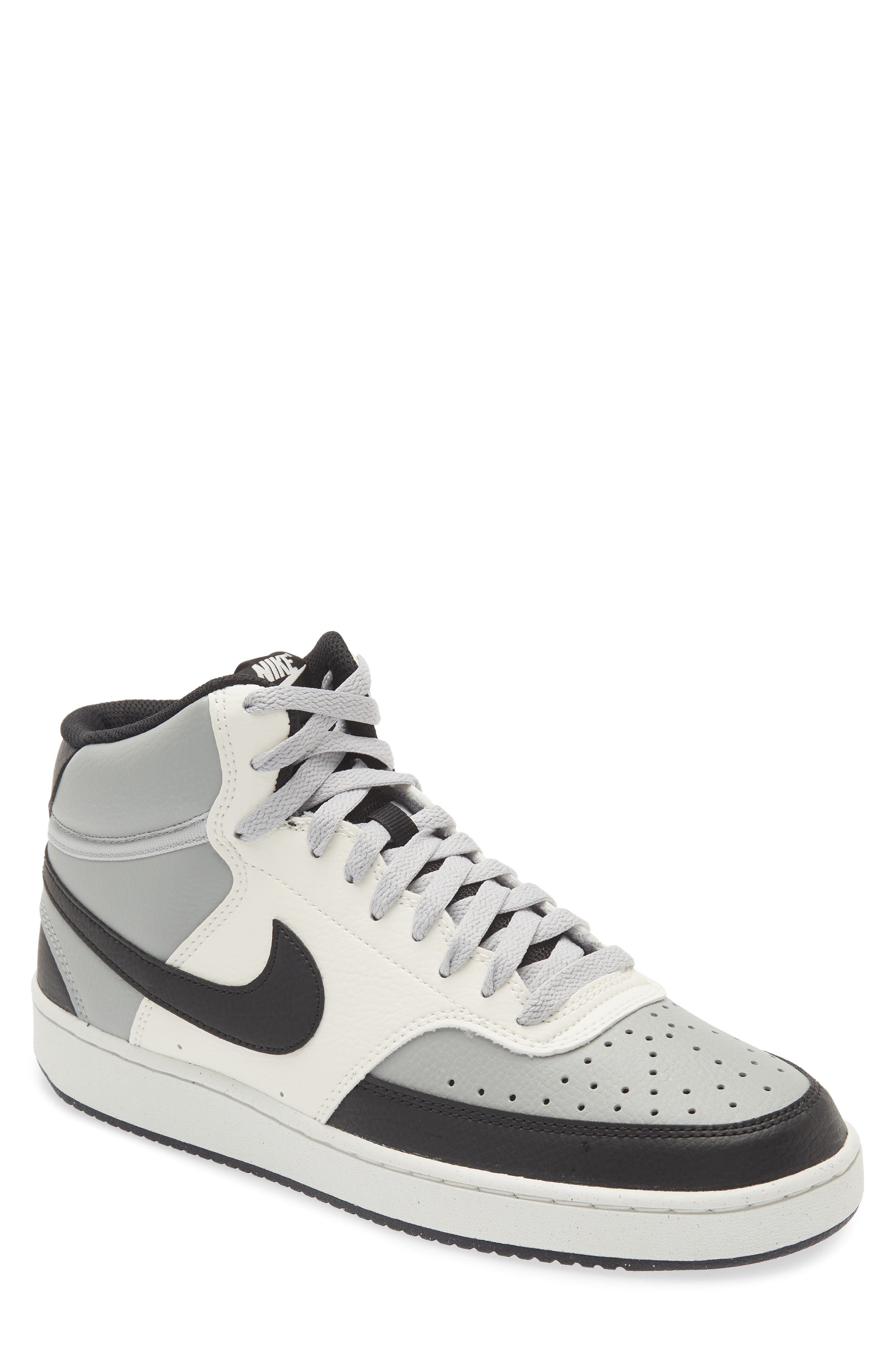 Court Vision Mid Next Nature Mid Top Sneaker, Main, color, SMOKE GREY/ BLACK/ SAIL
