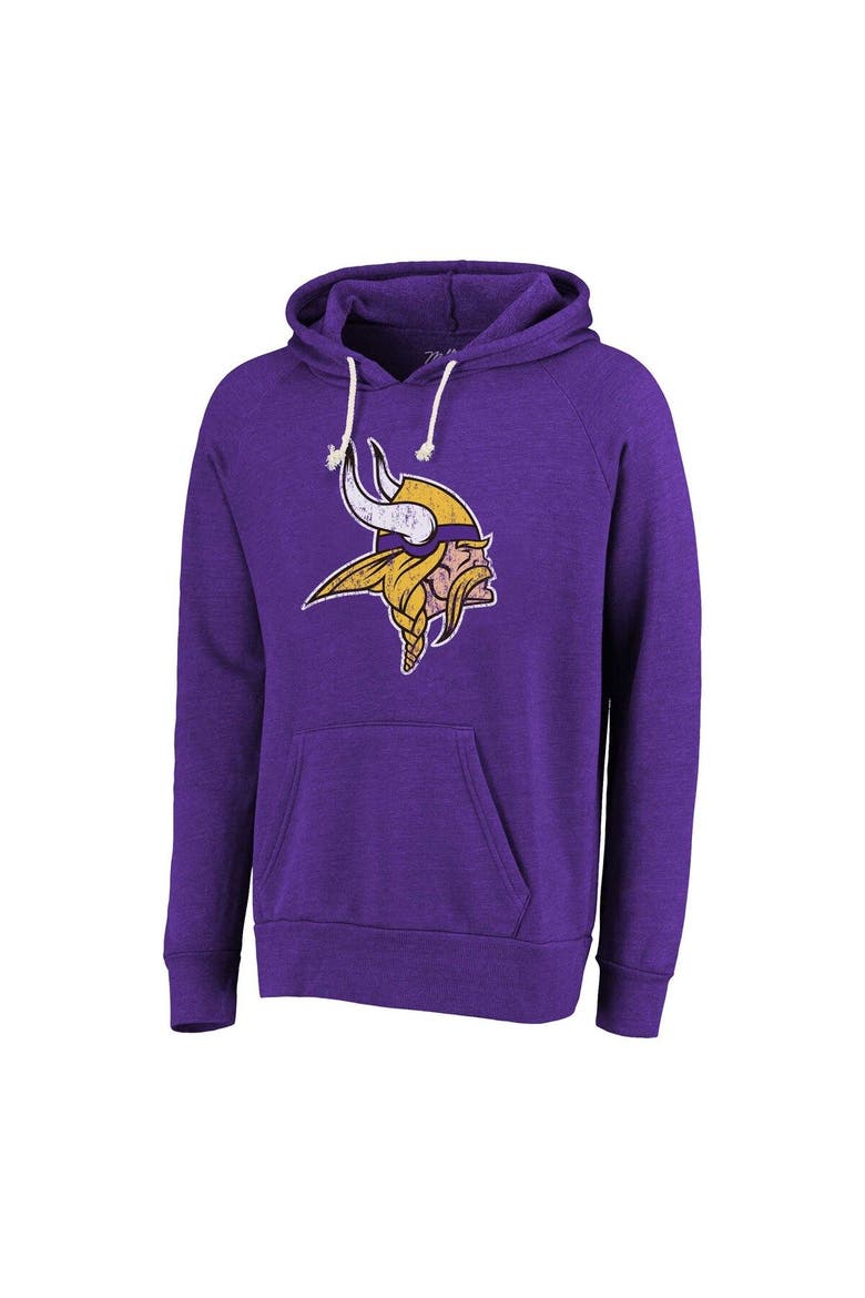Men's Majestic Threads Justin Jefferson Purple Minnesota Vikings Name & Number Tri-Blend Pullover Hoodie, Alternate, color, Purple
